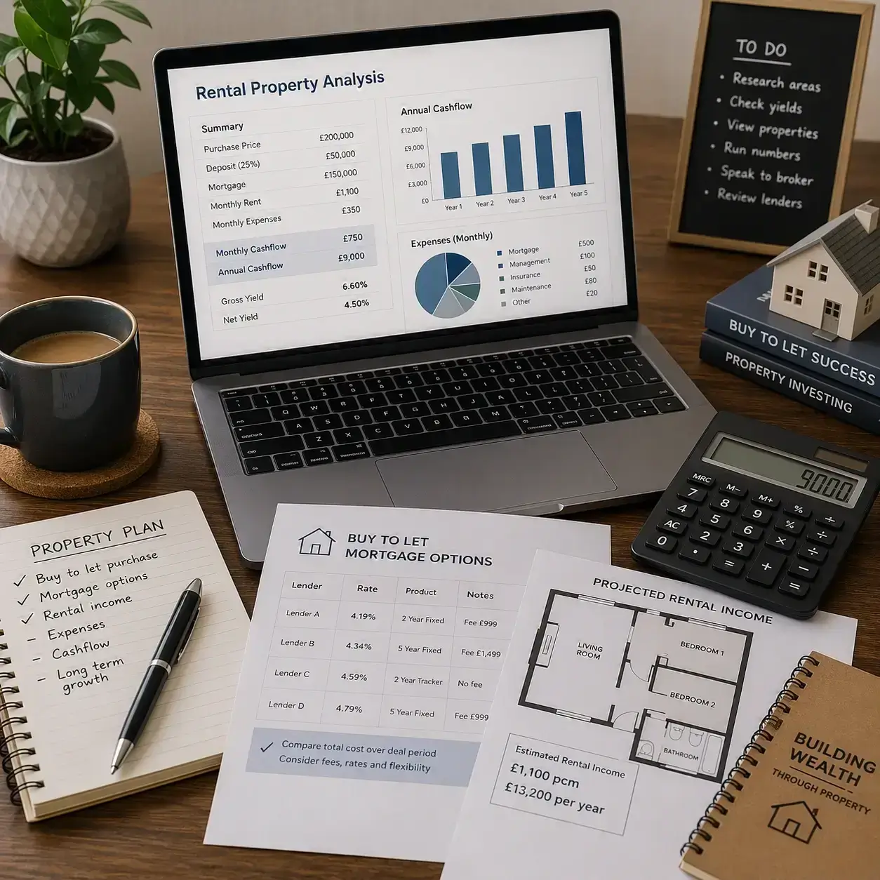 Landlord reviewing buy-to-let mortgage options with an adviser
