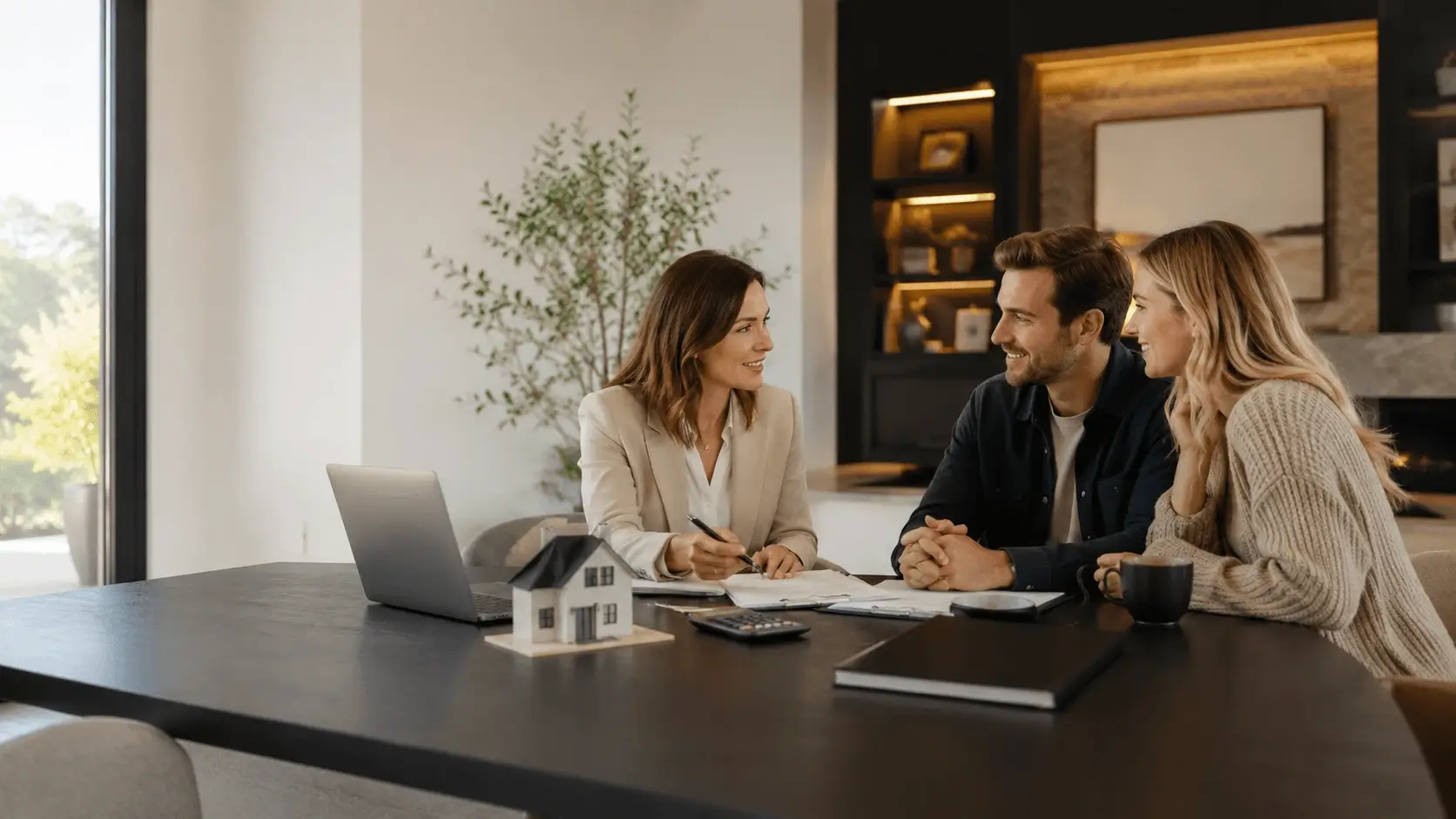 Buyer reviewing a mortgage Decision in Principle with an adviser