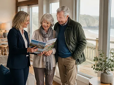 Retired couple considering using equity release to buy a holiday home.